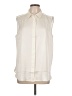 Ann Taylor Ivory Sleeveless Button-Down Shirt Size L - photo 1