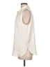 Ann Taylor Ivory Sleeveless Button-Down Shirt Size L - photo 5