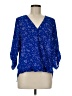 West Kei 100% Polyester Stars Blue 3/4 Sleeve Blouse Size M - photo 1