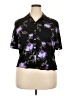K Studio 100% Rayon Floral Black Short Sleeve Blouse Size 18 - photo 1