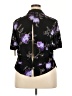 K Studio 100% Rayon Floral Black Short Sleeve Blouse Size 18 - photo 2