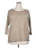 TWO by Vince Camuto Metallic Tan Pullover Sweater Size 2X - photo 1