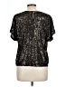 Lucky Brand 100% Polyester Metallic Black Short Sleeve Top Size L - photo 2