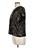 Lucky Brand 100% Polyester Metallic Black Short Sleeve Top Size L - photo 5