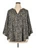 Torrid 100% Polyester Gray 3/4 Sleeve Blouse Size 3X Plus (3) - photo 1