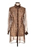 Unbranded Animal Print Brown Long Sleeve Blouse Size L (estimated) - photo 1
