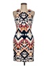 Glam Doll Graphic Aztec Or Tribal Print Ivory Cocktail Dress Size M - photo 1