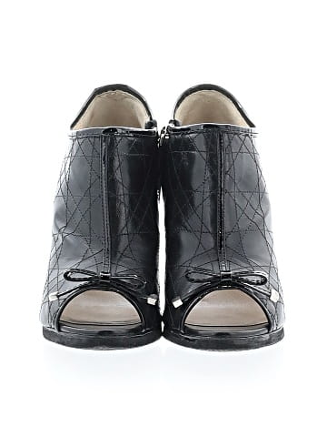 Christian Dior Leather Cannage Peep Toe Booties (view 2)