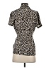 T Tahari Animal Print Ivory Short Sleeve Polo Size XS - photo 2
