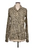 Assorted Brands 100% Polyester Animal Print Gold Long Sleeve Blouse Size L - photo 1