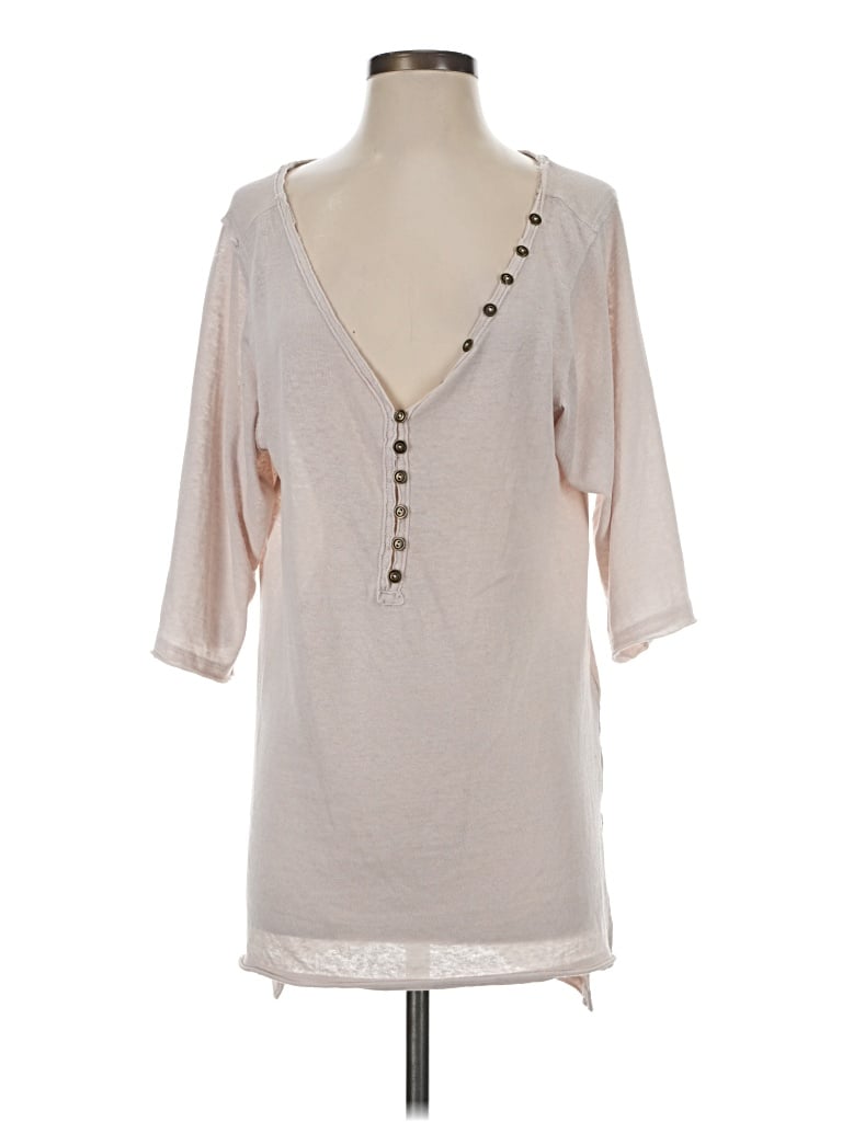 Pre-owned We The Free 3/4 Sleeve Blouse In Tan