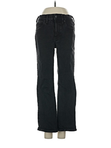 Madewell Petite Kick Out Crop Jeans in Black Rinse Wash (view 1)