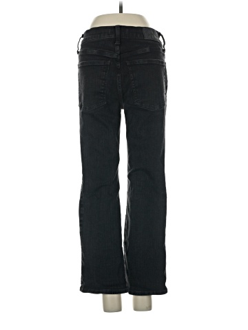 Madewell Petite Kick Out Crop Jeans in Black Rinse Wash (view 2)