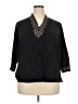 Relativity 100% Cotton Black 3/4 Sleeve Blouse Size 2X - photo 1