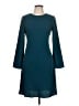 DKNY 100% Polyester Solid Teal Casual Dress Size 10 - photo 1