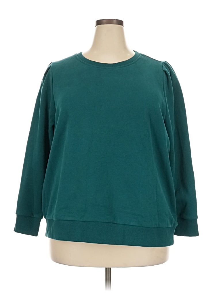 Pre-owned Market & Spruce 3/4 Sleeve T-shirt In Teal
