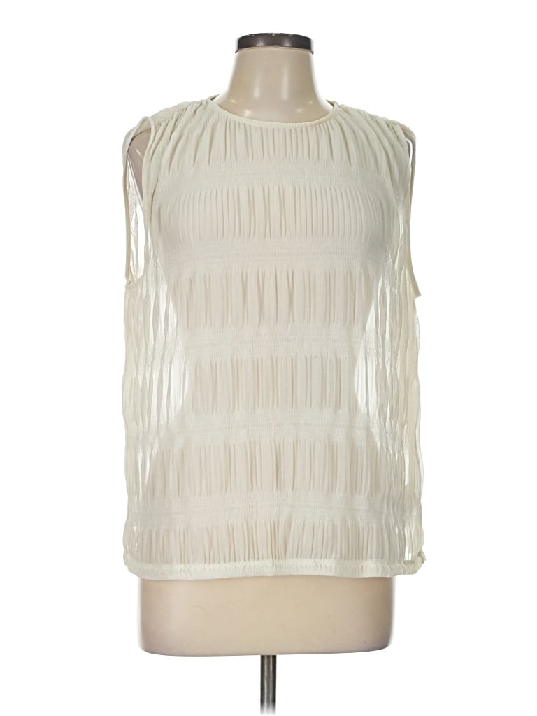 Pre-owned Express Sleeveless Blouse In Ivory