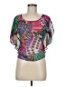 Fresh Brewed 100% Polyester Purple Short Sleeve Blouse Size M - photo 1