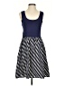 Fei 100% Spandex Chevron-herringbone Blue Casual Dress Size S - photo 1
