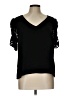 Lush 100% Polyester Black Short Sleeve Blouse Size L - photo 1