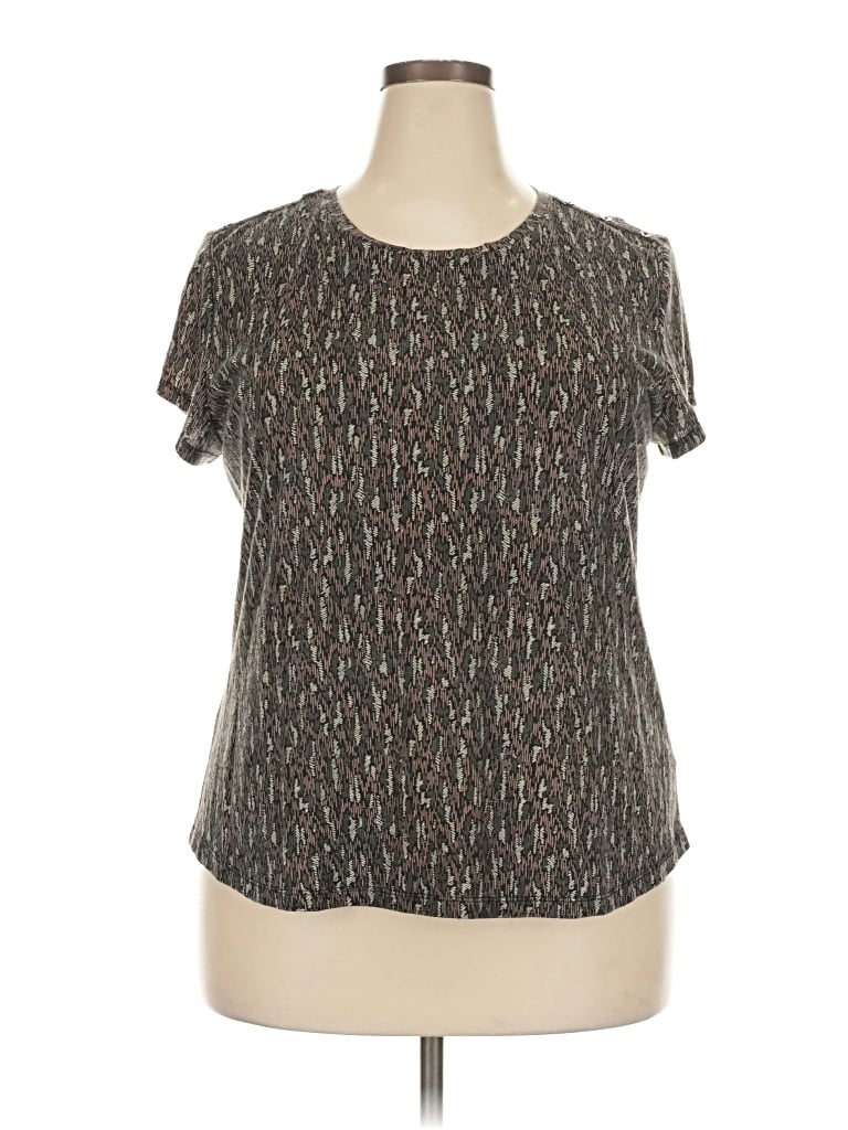 Pre-owned Liz Claiborne Short Sleeve T-shirt In Brown