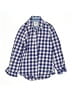Mini Boden 100% Cotton Checkered-gingham Blue Long Sleeve Button-Down Shirt Size 9 - photo 1