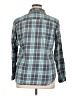 Natural Reflections 100% Cotton Plaid Teal Long Sleeve Button-Down Shirt Size XL - photo 2