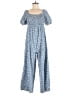 Shein 100% Polyester Hearts Blue Jumpsuit Size 4 - photo 1