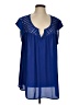 Daniel Rainn 100% Polyester Blue Short Sleeve Blouse Size XS (estimated) - photo 1