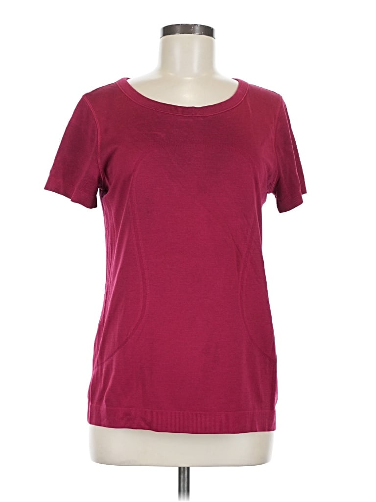Pre-owned Lululemon Athletica Active T-shirt In Burgundy