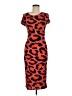 Dex Animal Print Orange Cocktail Dress Size M - photo 1