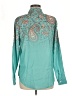 Unbranded 100% Polyester Paisley Teal Long Sleeve Blouse Size M - photo 2