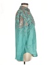 Unbranded 100% Polyester Paisley Teal Long Sleeve Blouse Size M - photo 4