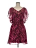 Express 100% Polyester Animal Print Burgundy Cocktail Dress Size M - photo 1