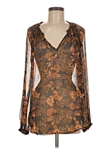 Ella Moss Long Sleeve Silk Top (view 1)