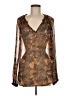 Ella Moss Brown Long Sleeve Silk Top Size M - photo 1