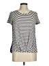 Charming Charlie Stripes Ivory Short Sleeve Top Size M - photo 1
