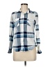 Passport 100% Polyester Plaid Blue Long Sleeve Blouse Size M - photo 1