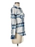 Passport 100% Polyester Plaid Blue Long Sleeve Blouse Size M - photo 4