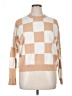 T Tahari Checkered-gingham Tan Pullover Sweater Size XL - photo 1