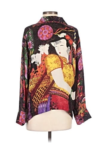 Chico's Design Long Sleeve Silk Top (view 2)