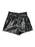 Shein 100% Polyester Metallic Silver Shorts Size L - photo 1