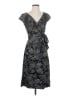 Ann Taylor LOFT 100% Polyester Paisley Black Gray Cocktail Dress Size 4 - photo 1