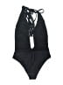 Unbranded Solid Black One Piece Swimsuit Size M - photo 2