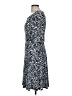 Connected Apparel Print Blue Casual Dress Size 8 - photo 5