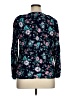 Basic Editions 100% Rayon Floral Teal Long Sleeve Blouse Size XL - photo 2