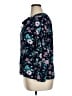 Basic Editions 100% Rayon Floral Teal Long Sleeve Blouse Size XL - photo 5