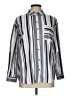 Eden & Olivia Stripes Silver Long Sleeve Button-Down Shirt Size L - photo 1