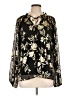 Assorted Brands 100% Polyester Floral Black Long Sleeve Blouse Size L - photo 1