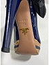 Prada 100% Leather Blue Patent Leather Open Toe Platform Pumps Size EU 37 1/2 - photo 4